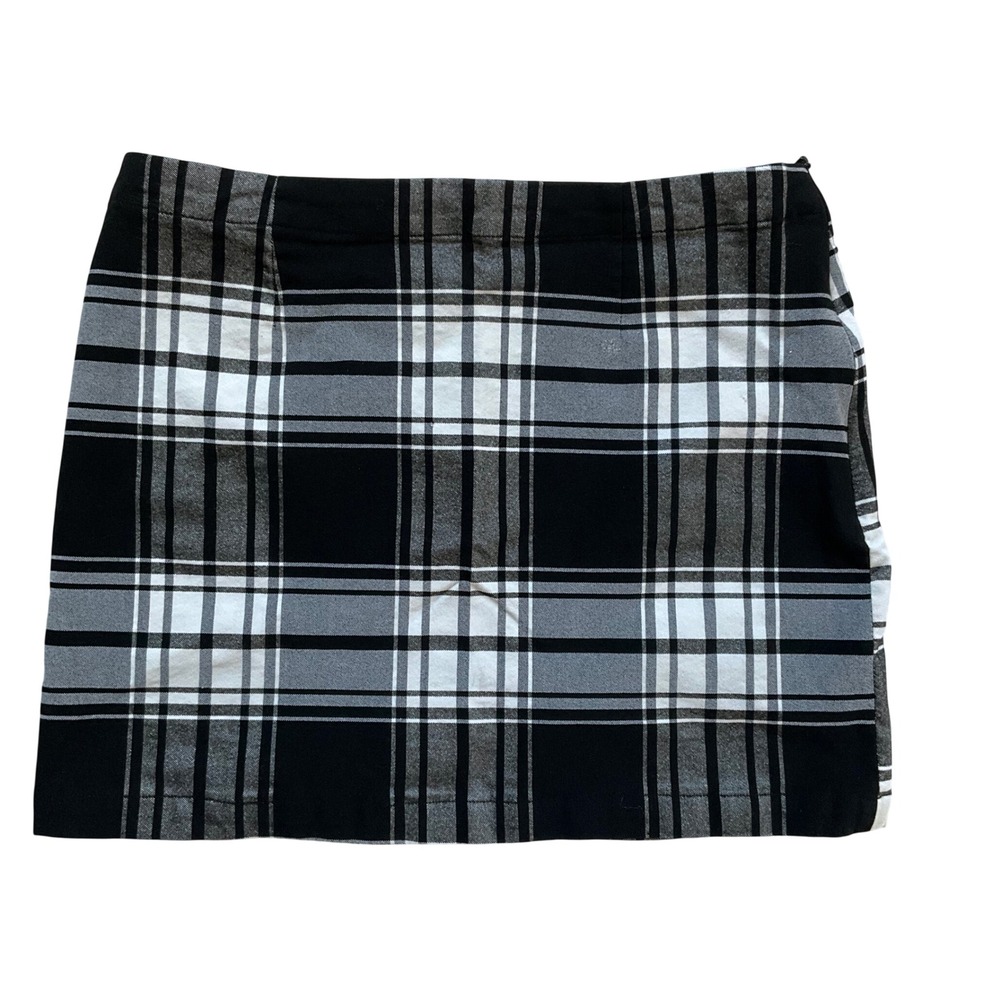 Urban Outfitters Black White Plaid Mini Skirt Large Preppy Dark Academiaโ Grunge